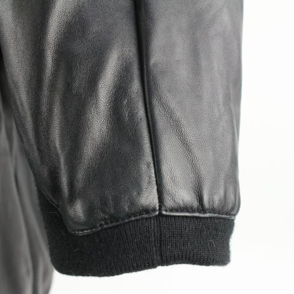 Kenzo Men's Large Limited Black Leather Moon Patch Jacket 124k17 - Picture 7 of 12